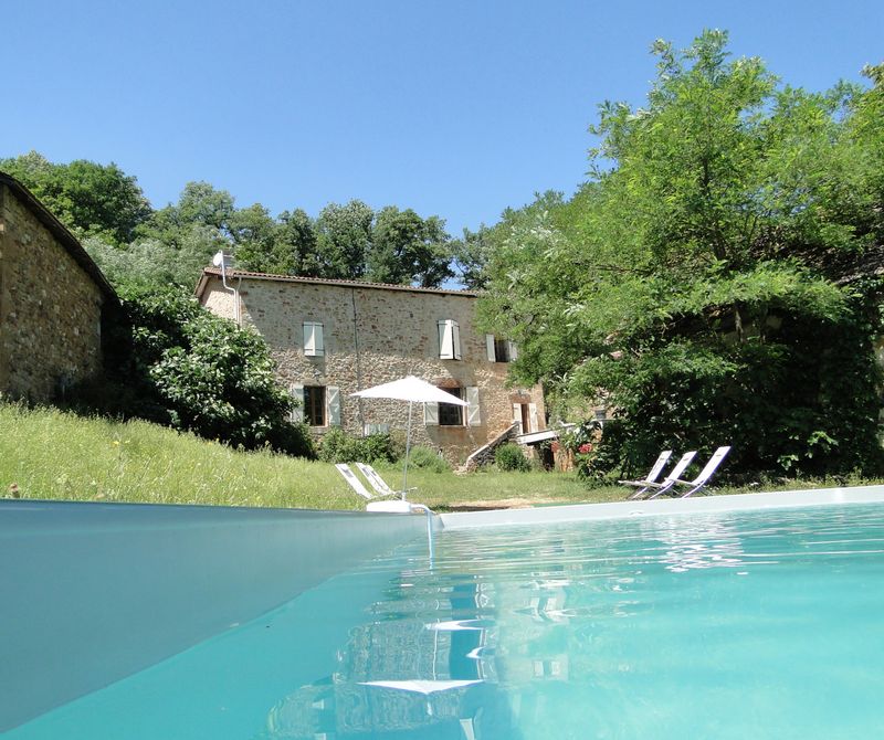 The swimming pool and the main house